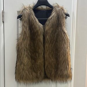 Faux Fur Vest in Brown